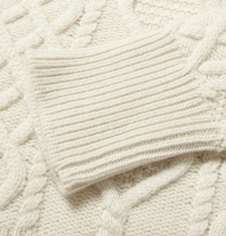 Michael Bastian Wool, Silk and Cashmere Cable-Knit Sweater