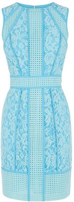 Warehouse Panelled Broderie Lace Pencil Dress