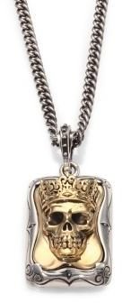 King Baby Studio Sterling Silver Crowned Skull Pendant Necklace