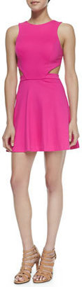 Amanda Uprichard Wallis Cutout Ponte Dress, Hot Pink