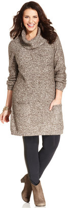 Style&Co. Plus Size Marled Cowl-Neck Sweater Tunic
