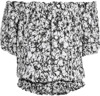 MICHAEL Michael Kors Off-the-shoulder printed cotton-gauze top