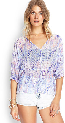 Forever 21 Abstract Watercolor Blouse