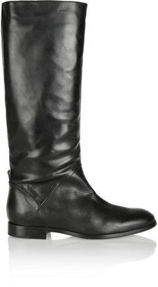 Jil Sander Navy Leather knee boots