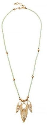 Lucky Brand Beaded Leaf Necklace