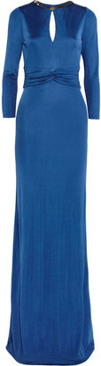 Saloni Ruth embellished satin-jersey gown