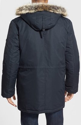Ben Sherman Quilted Parka with Faux Fur Hood
