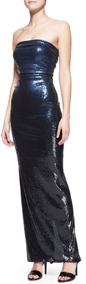 Donna Karan Strapless Sequin Column Gown