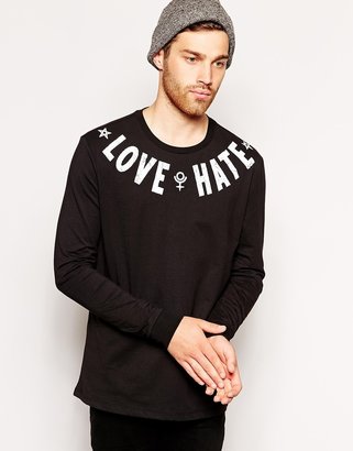 ASOS Skater Long Sleeve T-Shirt With Yoke Print