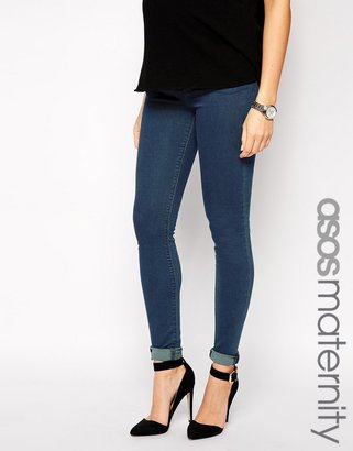 ASOS Maternity Ridley Skinny Jeans in Dark Wash Tint