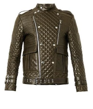 Balmain Quilted leather biker jacket