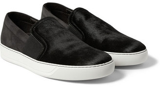 Lanvin Calf Hair and Suede Slip-On Sneakers