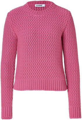 Jil Sander Cashmere Chunky Knit Pullover in Pink