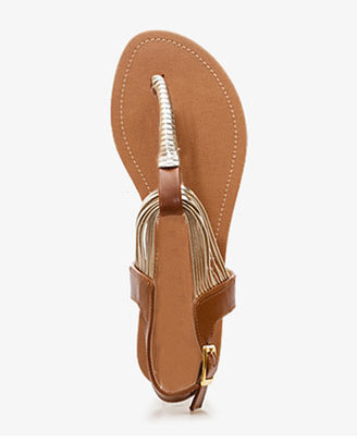 Forever 21 Strappy Faux Leather Thong Sandals