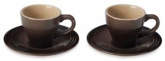 Le Creuset Espresso Cups and Saucers in Truffle (Set of 2)