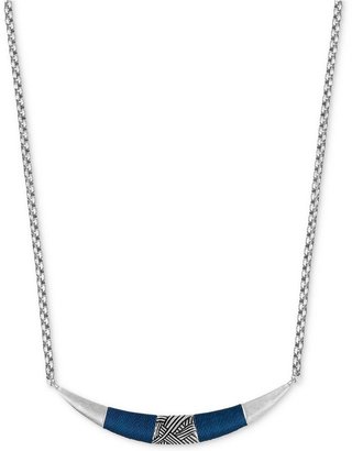 The Sak Silver-Tone Cobalt Thread Curved Bar Necklace