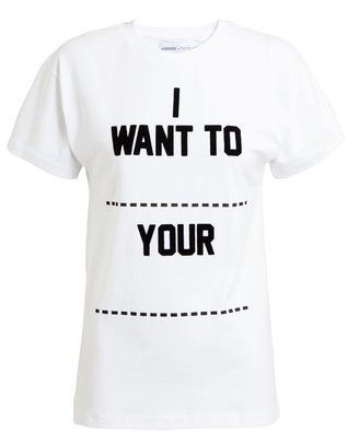 Topshop ASHISH X ‘I Want To’ Cotton Slogan T-shirt