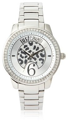Just Cavalli Women's R7253196502 Silver-Tone Leopard Shiny Stainless Steel Watch