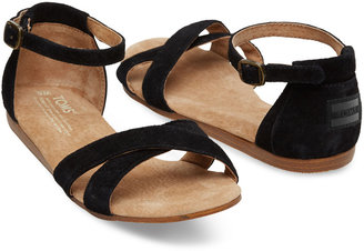 Toms Black Suede Women's Correa Sandals