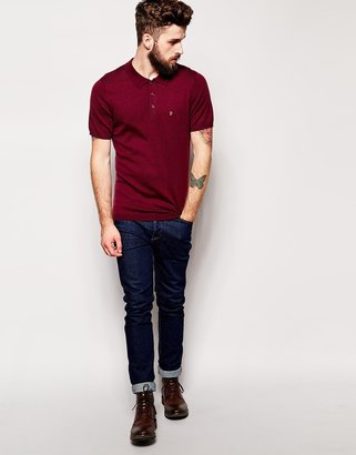 Farah Knitted Polo Shirt in Slim Fit
