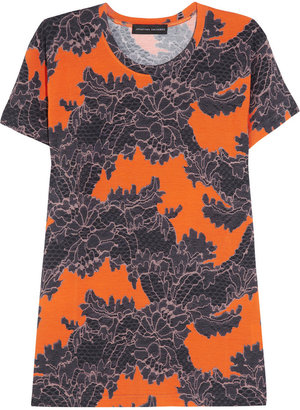 Jonathan Saunders Boyfriend lace-print stretch-jersey T-shirt