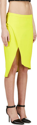 CNC Costume National Fluorescent Yellow Sculpted Skirt