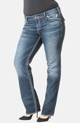 Silver Jeans Co. 'Aiko' Distressed Flap Pocket Straight Leg Jeans (Plus Size)