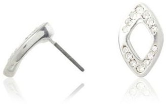 Pilgrim Silver pave open diamond stud earrings
