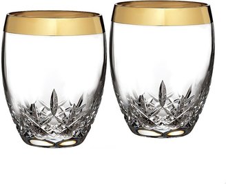 Waterford Lismore essence gold set of 2 crystal tumblers