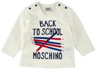 Moschino ivory stretch jersey t-shirt