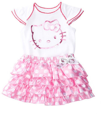 Hello Kitty Bodysuit & Polka Dot Skirt Set (Baby Girls)