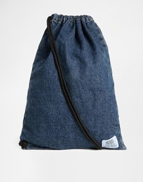 Cheap Monday Blue Denim Drawstring Backpack - blue