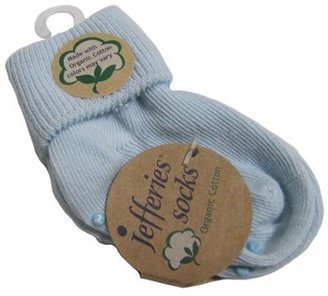 Jefferies Socks Organic Cotton Turn Cuff Socks - Toddler - Light Blue