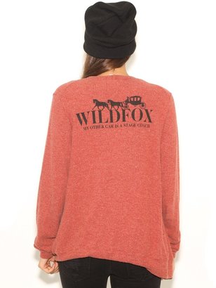 Wildfox Couture Oxford Cardigan My Other Car in Fox Fur
