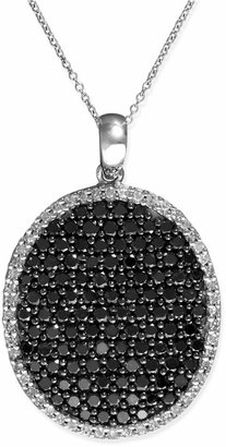 Effy Caviar by Black and White Diamond Oval Pendant (2-1/5 ct. t.w.) in 14k White Gold