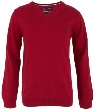 Fred Perry Red V-Neck Jumper