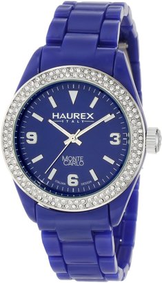Haurex Italy Women's Monte Carlo Double Crystal Bezel Ring Luminous Watch Blue PB360DB1