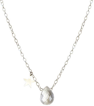 Femme Metale Jewelry Precious Teardrop Rock Quartz Necklace