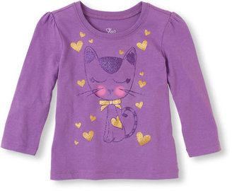 Children's Place Kitty hearts graphic tee