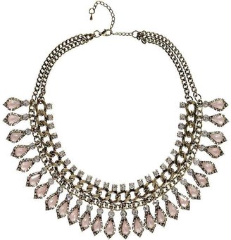 boohoo Emilie Chain And Stone Statement Necklace