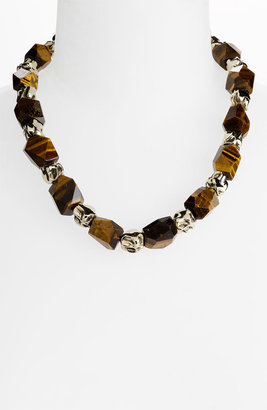 St. John Tiger's Eye & Metal Bead Necklace