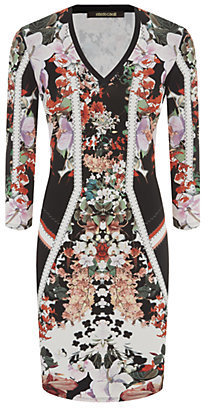 Roberto Cavalli V-Neck Floral Dress