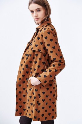 Urban Outfitters Compania Fantastica Heart Print Belted Trench