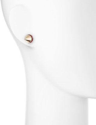 Givenchy Single Small Double Cone Magnetic Shark Earring with Red Crystals