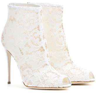 Dolce & Gabbana Lace peep-toe ankle boots