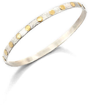 Gurhan Edifice 24K Yellow Gold & Sterling Silver Midnight Dot Bangle Bracelet