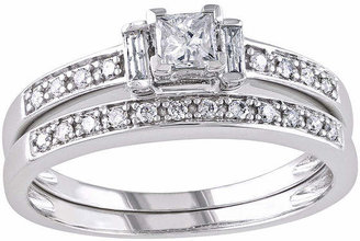 MODERN BRIDE 1/2 CT. T.W. Princess & Round Diamond Bridal Ring Set