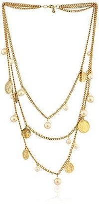 Yochi Design Yochi Alexander The Great Coins and Pearl Statement Necklace