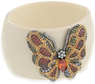 Kenneth Jay Lane CZ by Trend Collection" 100 cttw Pave Butterfly Bangle Bracelet