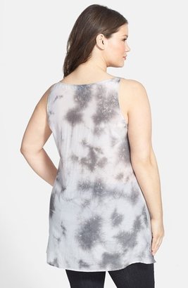 Eileen Fisher Scoop Neck Long Cotton & Silk Shell (Plus Size)